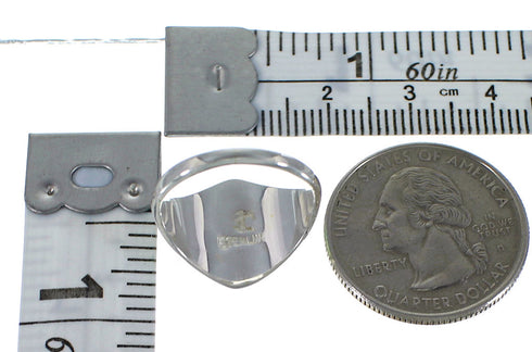 Southwestern Turquoise And Opal Inlay Silver Ring Size 8-1/2 AX52340